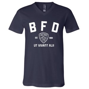 Buffalo Sabres Bfd Buffalo Fire Dept Ut Vivant Alii Est 1880 V-Neck T-Shirt