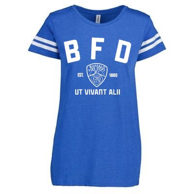 Buffalo Sabres Bfd Buffalo Fire Dept Ut Vivant Alii Est 1880 Enza Ladies Jersey Football T-Shirt