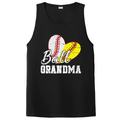 Baseball Softball Ball Heart Grandma Mother's DayGift PosiCharge Competitor Tank