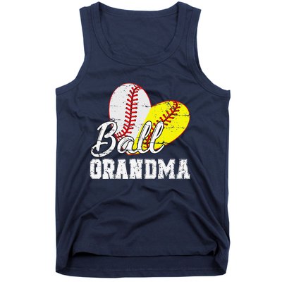 Baseball Softball Ball Heart Grandma Mother's DayGift Tank Top