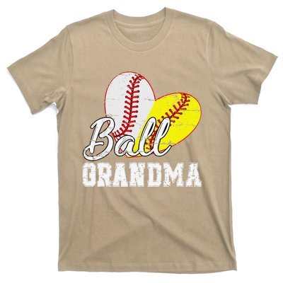 Baseball Softball Ball Heart Grandma Mother's DayGift T-Shirt