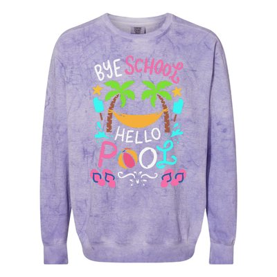 Bye School Beach Ball Hammock Colorblast Crewneck Sweatshirt