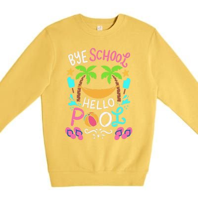 Bye School Beach Ball Hammock Premium Crewneck Sweatshirt