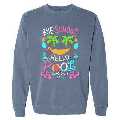 Bye School Beach Ball Hammock Garment-Dyed Sweatshirt