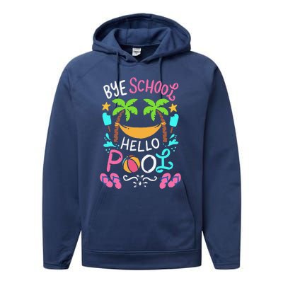 Bye School Beach Ball Hammock Performance Fleece Hoodie