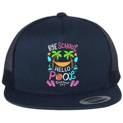 Bye School Beach Ball Hammock Flat Bill Trucker Hat