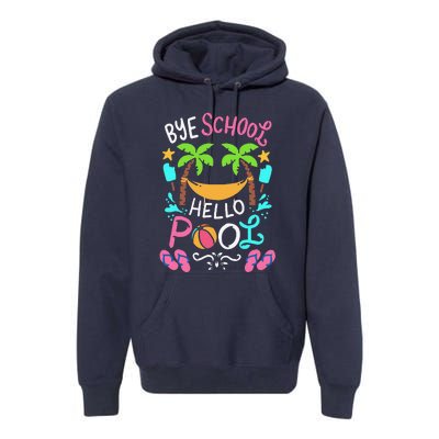 Bye School Beach Ball Hammock Premium Hoodie