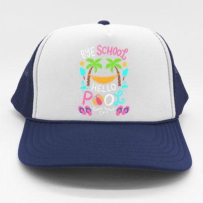 Bye School Beach Ball Hammock Trucker Hat