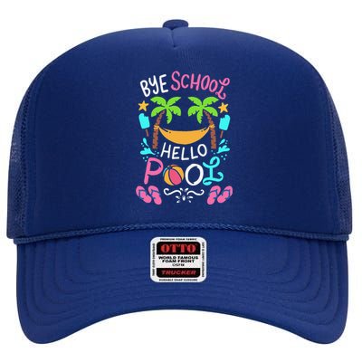 Bye School Beach Ball Hammock High Crown Mesh Back Trucker Hat