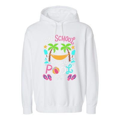 Bye School Beach Ball Hammock Garment-Dyed Fleece Hoodie