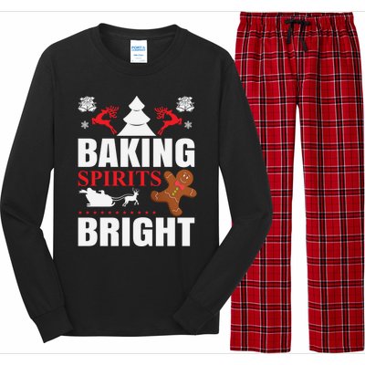 Baking Spirits Bright Gingerbread Illustration Gift Long Sleeve Pajama Set