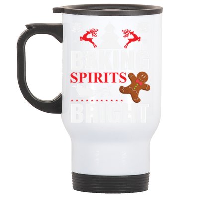 Baking Spirits Bright Gingerbread Illustration Gift Stainless Steel Travel Mug