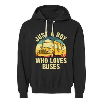 Best School Bus For Boy Kids Yellow Bus Lover Buses Garment-Dyed Fleece Hoodie