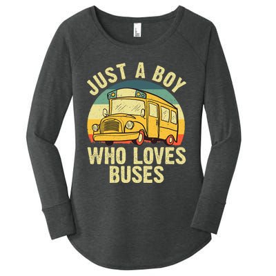 Best School Bus For Boy Kids Yellow Bus Lover Buses Women's Perfect Tri Tunic Long Sleeve Shirt