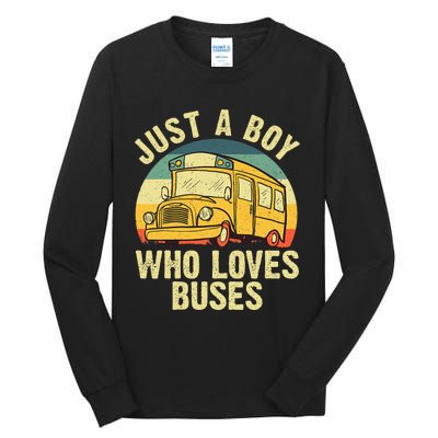 Best School Bus For Boy Kids Yellow Bus Lover Buses Tall Long Sleeve T-Shirt