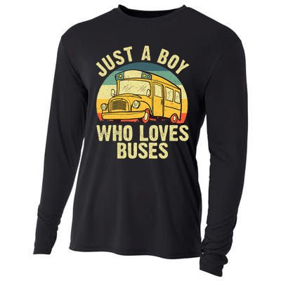 Best School Bus For Boy Kids Yellow Bus Lover Buses Cooling Performance Long Sleeve Crew