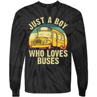 Best School Bus For Boy Kids Yellow Bus Lover Buses Tie-Dye Long Sleeve Shirt