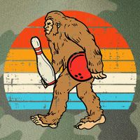 Bigfoot Sasquatch Bowling Retro Bowler Team Legacy Tie Dye Trucker Hat