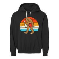 Bigfoot Sasquatch Bowling Retro Bowler Team Garment-Dyed Fleece Hoodie