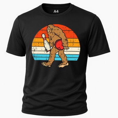 Bigfoot Sasquatch Bowling Retro Bowler Team Performance Shirt