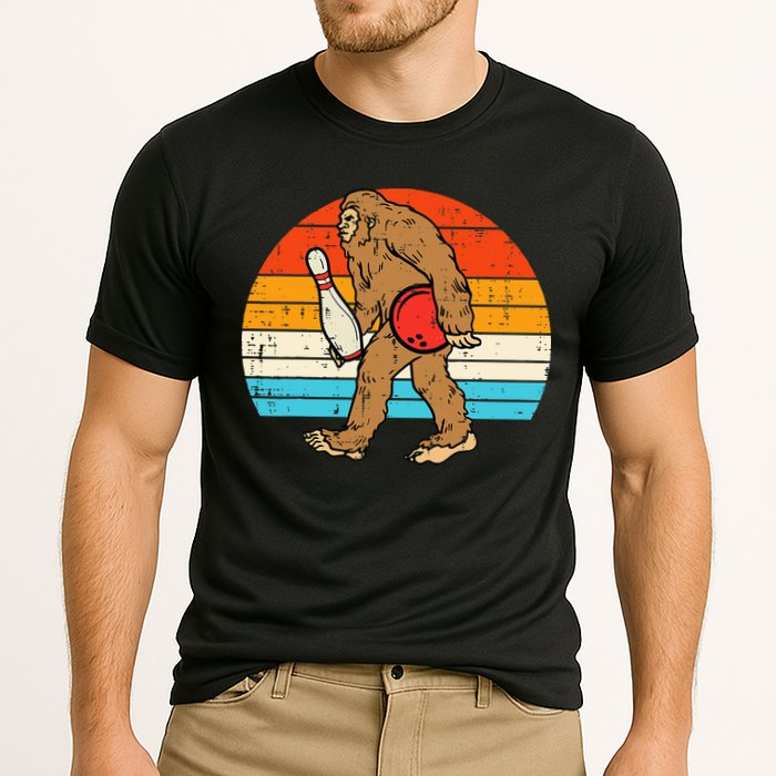 Bigfoot Sasquatch Bowling Retro Bowler Team Performance Shirt