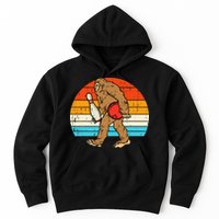 Bigfoot Sasquatch Bowling Retro Bowler Team Hoodie