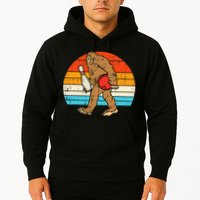 Bigfoot Sasquatch Bowling Retro Bowler Team Hoodie