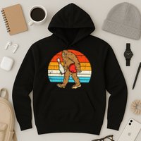 Bigfoot Sasquatch Bowling Retro Bowler Team Hoodie