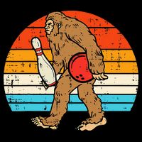 Bigfoot Sasquatch Bowling Retro Bowler Team Backpack