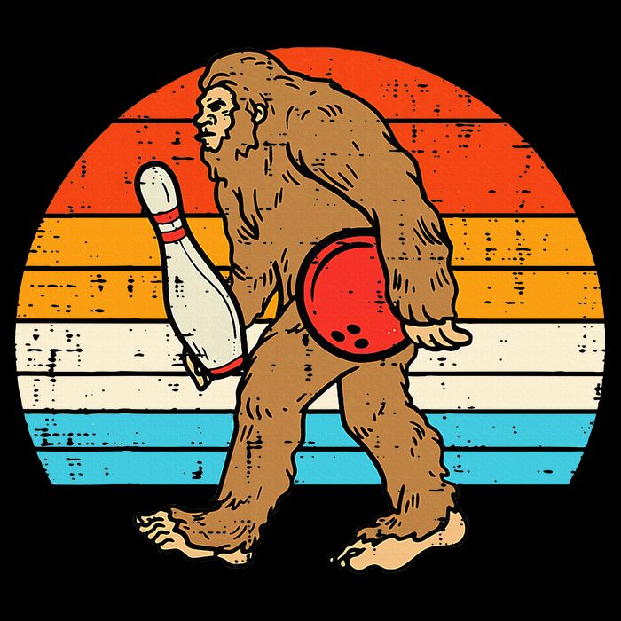 Bigfoot Sasquatch Bowling Retro Bowler Team Backpack