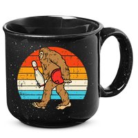 Bigfoot Sasquatch Bowling Retro Bowler Team 15oz Campfire Ceramic Mug