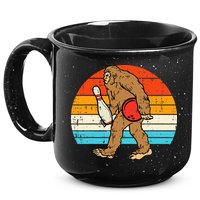 Bigfoot Sasquatch Bowling Retro Bowler Team 15oz Campfire Ceramic Mug