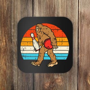 Bigfoot Sasquatch Bowling Retro Bowler Team Coaster