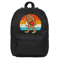 Bigfoot Sasquatch Bowling Retro Bowler Team 16 in Basic Backpack