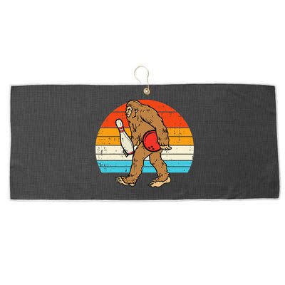 Bigfoot Sasquatch Bowling Retro Bowler Team Large Microfiber Waffle Golf Towel