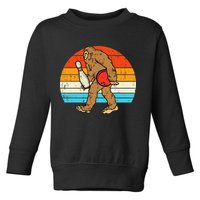Bigfoot Sasquatch Bowling Retro Bowler Team Toddler Sweatshirt