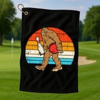 Bigfoot Sasquatch Bowling Retro Bowler Team Golf Towel