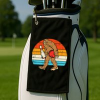 Bigfoot Sasquatch Bowling Retro Bowler Team Golf Towel