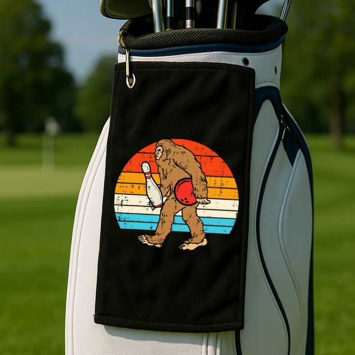 Bigfoot Sasquatch Bowling Retro Bowler Team Golf Towel