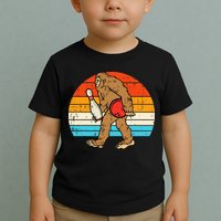 Bigfoot Sasquatch Bowling Retro Bowler Team Toddler T-Shirt