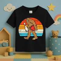 Bigfoot Sasquatch Bowling Retro Bowler Team Toddler T-Shirt