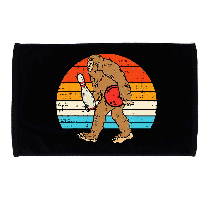 Bigfoot Sasquatch Bowling Retro Bowler Team Microfiber Hand Towel