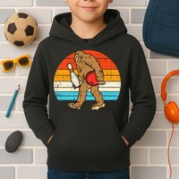 Bigfoot Sasquatch Bowling Retro Bowler Team Kids Hoodie