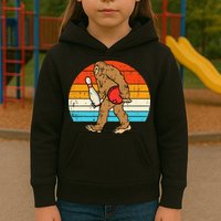 Bigfoot Sasquatch Bowling Retro Bowler Team Kids Hoodie