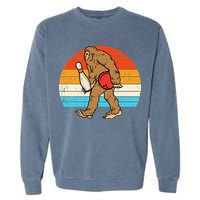 Bigfoot Sasquatch Bowling Retro Bowler Team Garment-Dyed Sweatshirt