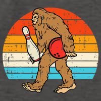 Bigfoot Sasquatch Bowling Retro Bowler Team Vector Backpack