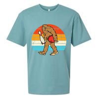Bigfoot Sasquatch Bowling Retro Bowler Team Sueded Cloud Jersey T-Shirt