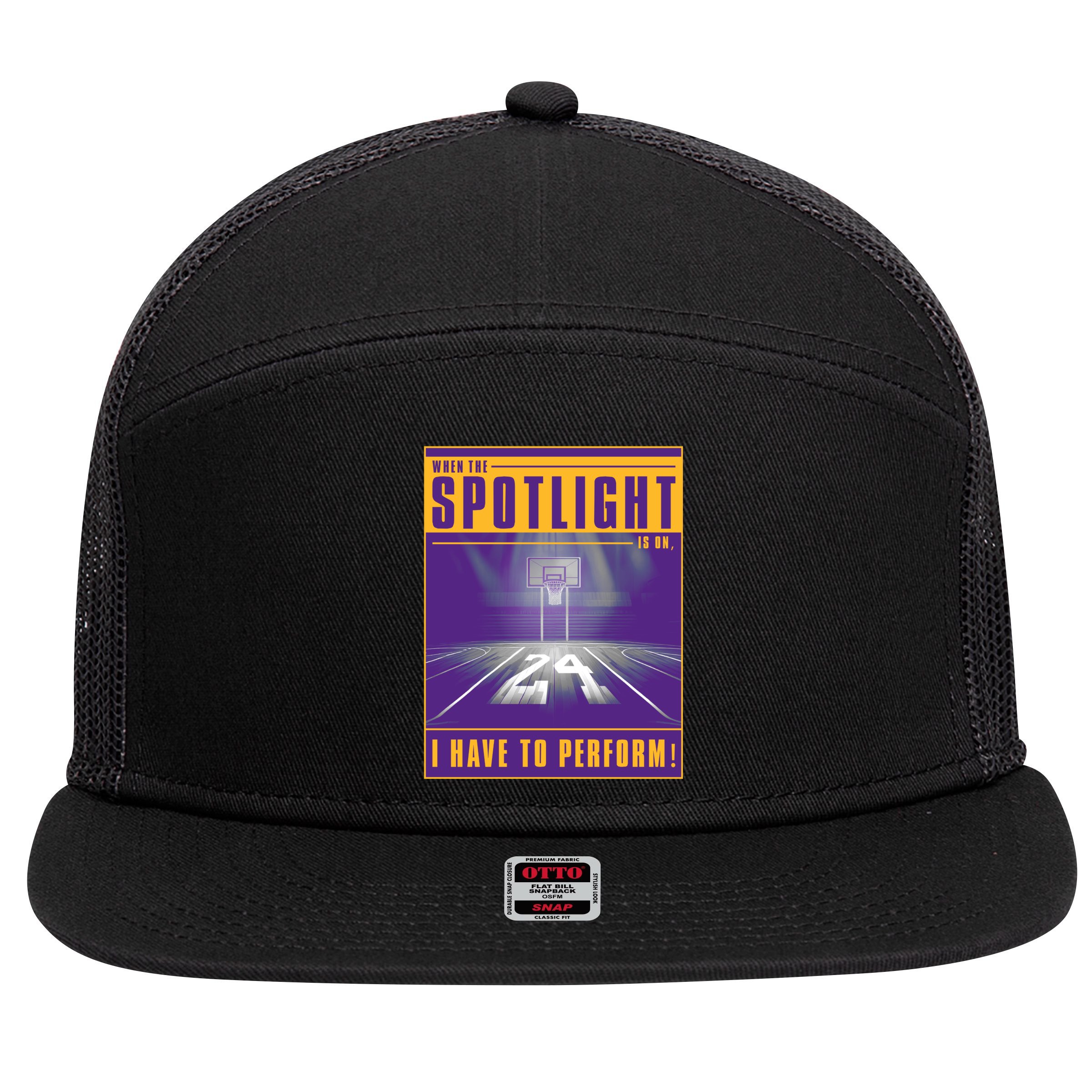 Basketball Spotlight 7 Panel Mesh Trucker Snapback Hat