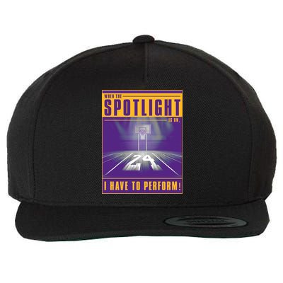 Basketball Spotlight Wool Snapback Cap