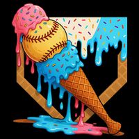 Baseball Sister Brother Drip Ice Cream Baseball Game Day 16 in Basic Backpack